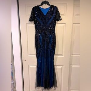Zapaka Floor Length Sequins Flapper Brand New Dress